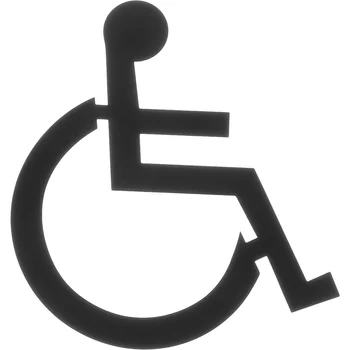 Знак туалета Унисекс для инвалидных колясок Знак ванной комнаты Дверной знак из нержавеющей стали Знак для инвалидов