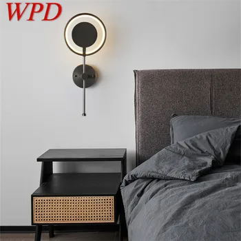 WPD Современный Латунный Настенный Светильник LED 3 Цвета Винтажный Креативный Черный Прикроватный Бра Для Домашнего Декора Спальни Гостиной