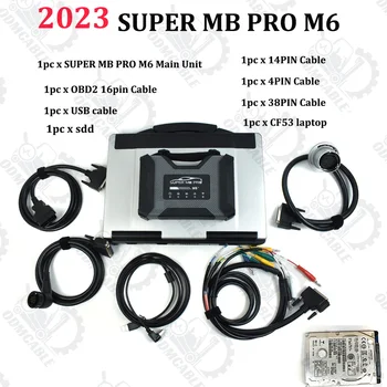 SUPER Star MB PRO M6 + с Мультиплексором + USB + OBD2 16pin Основной Тестовый Кабель Инструмент Беспроводной Диагностики с ноутбуком CF53