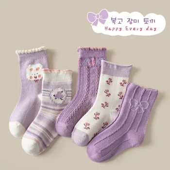 Осенне-зимние Носки для девочек, теплые толстые носки для экипажа, Уютные подарочные носки для малышей