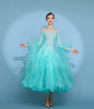2023 Новое инкрустированное Бриллиантами Современное Танцевальное Платье Dress Modern Dance Waltz Show Конкурсный Костюм