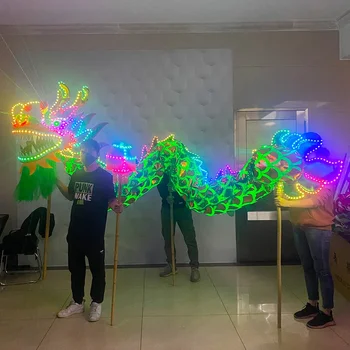 СВЕТОДИОДНЫЙ китайский традиционный светящийся танцевальный костюм дракона фестивальное представление led dragon Chinese dance performance танец дракона
