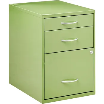 Мебель для дома HPB Сверхмощный Металлический Картотечный шкаф с 3 выдвижными ящиками для стандартных папок и канцелярских принадлежностей Картотечные шкафы с Зеленой отделкой