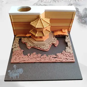 Волшебный Блокнот для 3D-рисования, креативная наклейка, Бумажная открытка, поделка на 2024 год, подарок для настольного календаря, Праздничный Памятный подарок P1E3