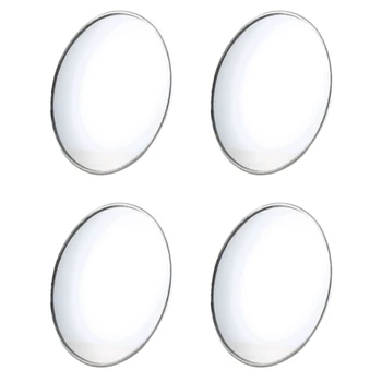 4 Серебристых круглых зеркала заднего вида диаметром 3,7 дюйма для слепых зон автомобиля
