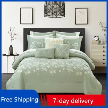 Better Homes & Gardens Sage Celine, предварительно выстиранная кровать в мешке из 12 предметов, комплекты постельного белья King Comforter