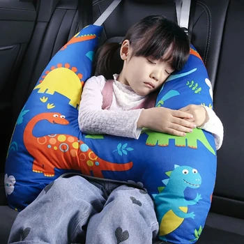 Опора для шеи малыша с милым животным рисунком, U-образная детская подушка для путешествий, подушка для автомобильного сиденья, безопасная подушка для шеи для детей