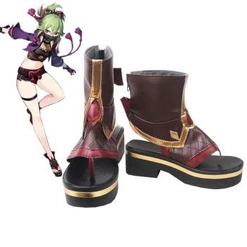 Игра Genshin Impact Kuki Shinobu Косплей Обувь Сапоги Костюм Сексуальная Великолепная Униформа Косплей Костюм Парики Аксессуары Для Вечеринки на Хэллоуин