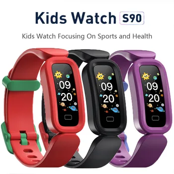 2022 Детские Умные часы S90 Фитнес-браслет Водонепроницаемый Будильник Монитор сна Спортивный браслет для детей Подарок для девочек и мальчиков