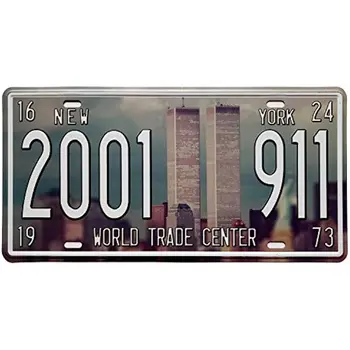ERLOOD Всемирный Торговый Центр 911 Винтажный Автомобильный Номерной Знак Жестяная Вывеска Декор Стен Плакаты С Тиснением Размер Бирки 6 X 12