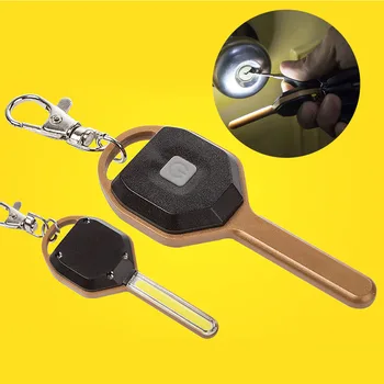 Мини-светодиодный ключ, светодиодный фонарь для кемпинга, брелок для ключей, дизайнерский брелок для ключей, переносная лампа, изящный ключ для ключей, мода