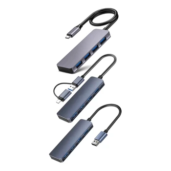 USB C к USB-концентратору 4 Порта Type C /Многопортовый адаптер USB к USB из Алюминия