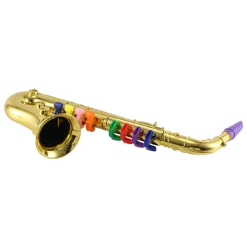 Акция! Саксофон, 8 цветных клавиш, металлический реквизит для моделирования, мини-музыкальные духовые инструменты для детей, игрушка на День рождения