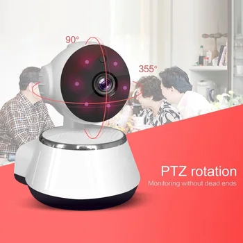 Домашняя Беспроводная IP-камера HD 720P, сигнализация обнаружения движения, Двусторонний голосовой домофон, Инфракрасный пульт дистанционного управления ночного видения