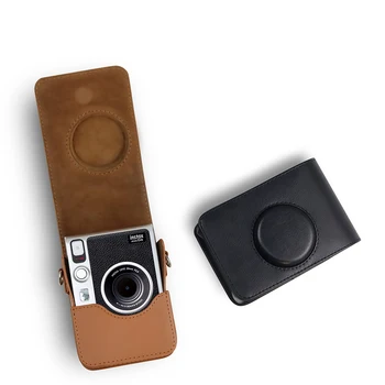 Для фотокамеры Fujifilm Instax Mini EVO с моментальной пленкой, защитная сумка из искусственной кожи из ПВХ, чехол со съемным ремнем через плечо