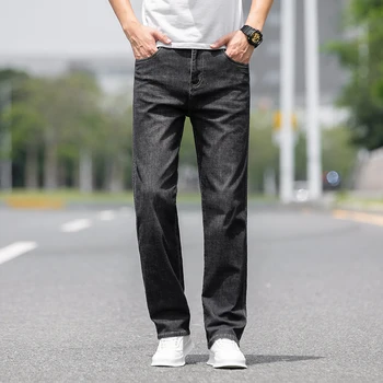 2023 весна и лето, новый стиль, мужские свободные прямые джинсы, мужские повседневные модные универсальные летние джинсы для мужчин, Большой размер 42 44