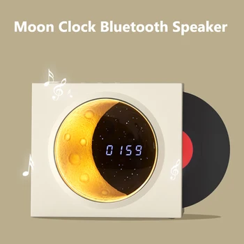 Мини-Лунные часы со светящимся светодиодным дисплеем и виниловой пластинкой с Bluetooth-динамиком - Стильный и функциональный Аксессуар для Вашего дома