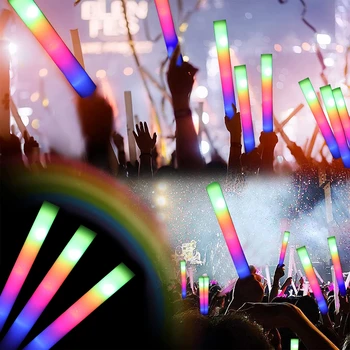 Светодиодные светящиеся палочки RGB LED Cheer Sticks Загораются Cheer Tube Красочные Мигающие Светящиеся палочки Принадлежности для свадебной вечеринки у бассейна Концерты Подарки