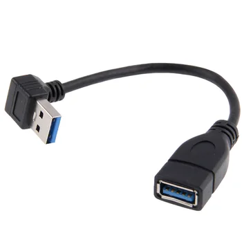 Кабель USB 3.0 Type-A от мужчины к USB 3.0 Type-A от женщины, удлинительный кабель 20 см, 5 Гбит/с, 90 градусов