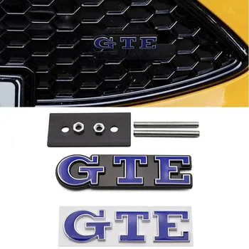 3D Металлическая Синяя Буква GTE Задний Багажник Передняя Решетка Автомобиля Эмблема Значок Наклейка Наклейка Для VW Golf 7 GTE MK7 5 7.5 8 Passat Аксессуары