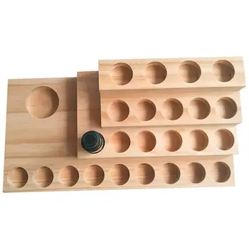 Деревянный ящик для хранения эфирных масел, 25 слотов, Органайзер для эфирных масел, Подставка для хранения, Универсальный держатель, коробка для показа эфирных масел