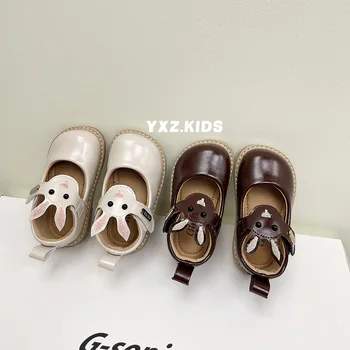 2023 Весна-осень, Новая Кожаная Обувь Для Маленьких Девочек, Однотонная Обувь Принцессы Для Малышей, Туфли на плоской подошве Для девочек