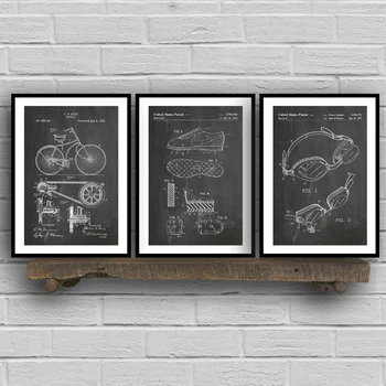 Плакаты и Принты Патентной Группы Triathlon Art, Подарки Для Велоспорта по Триатлону, Рисование На Холсте, Картины для Домашнего Настенного Художественного Декора