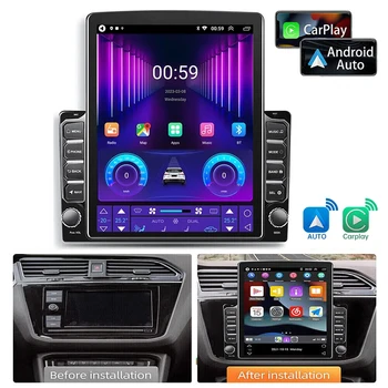 Беспроводное автомобильное радио Carplay 2 Din 9,7-дюймовый Вертикальный экран Стерео GPS 4G Car Play Android Auto Универсальный автомобильный мультимедийный плеер