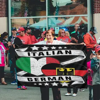 Немецко-итальянская рубашка наполовину немецкая, наполовину итальянская флаг