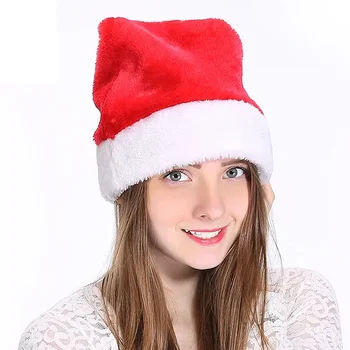 Модная Плюшевая Шляпа Санты для Взрослых и Детей, Красная Шляпа, Рождественские Украшения, Повседневная Мода