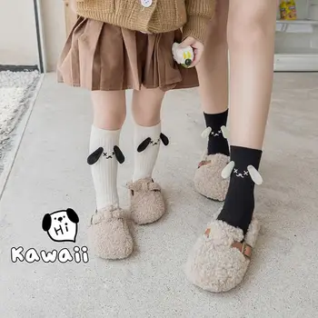 Носки для родителей и детей с милым щенком, 3D носки с мультяшной собакой, теплые носки для детей Kawaii
