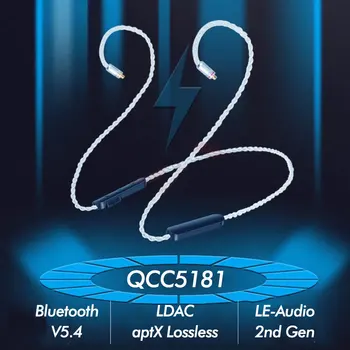 QCC5181 Беспроводной модуль LDAC, совместимый с Bluetooth 5.4, Съемный кабель для наушников aptX Voice 32 кГц cVc10.0 HD Mic MMCX 2Pin QDC IM