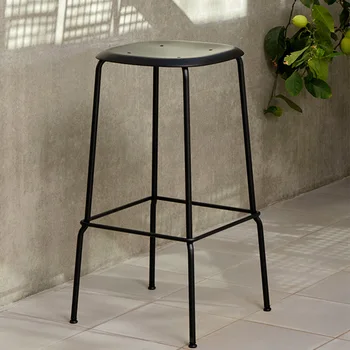 Уличный барный стул с черной ножкой, современный дизайн высокой террасы, офисный барный стул, украшение Nordic Lounge Tabourets De Bars
