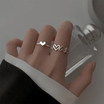 Модное и шикарное кольцо в стиле Ins с полым сердечком, идеально подходящее для женского указательного пальца