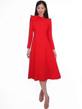 Дизайнерское Новое женское элегантное вечернее платье, модное Винтажное высококачественное вечернее платье для официальных мероприятий, повседневное Французское красное платье из Сельмы