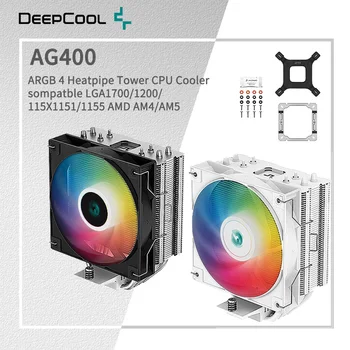 Воздушный Охладитель DEEPCOOL AG400 с 4 Тепловыми Трубками ARGB PWM Processador CPU Cooler для LGA1700 1200 115X 1151 1155 AMD AM4 AM5
