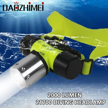 XML T6 LED 3-режимная водонепроницаемая фара для подводного плавания 2000 Люмен Подводная рабочая фара Фонарик Налобный ФОНАРЬ для погружения