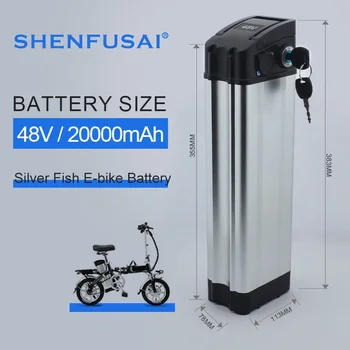 Новый аккумулятор для электровелосипеда Silver Fish 36V 48V 20AH BMS мощностью 350 Вт, 500 Вт, 750 Вт + зарядное устройство