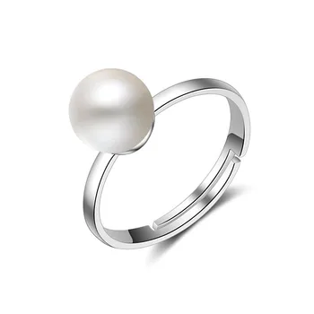 Элегантное простое регулируемое кольцо с жемчугом для женщин, оригинальные серебряные украшения, регулируемый подарок Anel, подарок на свадьбу, день рождения.