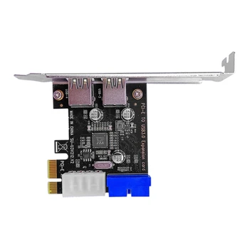Адаптер карты расширения USB 3.0 Pci-E, 2 порта USB3.0, концентратор, Внутренний 19-контактный разъем Pci-E, 4-контактный разъем питания Ide