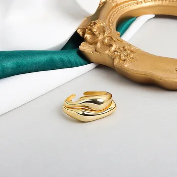 Новые Дизайнерские Кольца для Женщин, Простые и Щедрые Кольца из Золота 18 Карат, Обручальное Кольцо, Корейская Мода, Ювелирные Изделия, Подарок Леди
