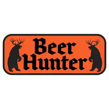 Креативная наклейка 13 см X 5,5 см для Beer Hunter с оранжевым знаком, окклюзионная царапина, доска для серфинга, автомобильные наклейки, виниловая наклейка на окна, фургон, автомобильная пленка