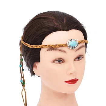 В богемном стиле Ретро, бирюзовые украшения для волос с длинной кисточкой, женские украшения для вечеринок, подарки на день рождения