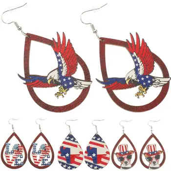 4 пары патриотических подвесных сережек патриотическая подвесная сережка с американским флагом