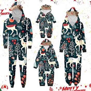 Пижамы для папы, мамы, детей, одежда для сна, Рождественская пижама для папы, мамы, 2023, комбинезон с Рождественским Оленем, Комплекты пижам для всей семьи