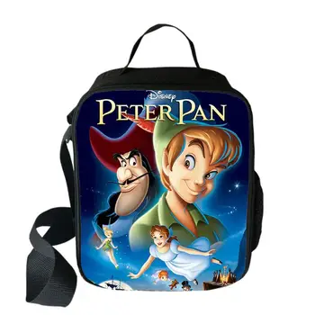Сумки для ланча Disney Питер Пэн Студенческая сумка для еды Коробка для завтрака для пикника для путешествий Переносная изолированная сумка для ланча для школьников