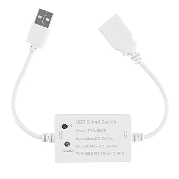 Цельнокроеное Платье Tuya USB Smart Switch WIFI Контроллер Smart Life Для USB-Устройств Alexa Google Home