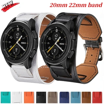 22 мм 20 мм Кожаный Ремешок Премиум-Класса Для Samsung Watch 3/4/5 40 мм 44 мм Ремешок-браслет Huawei Watch 4/3/GT3-2 Pro Amazfit GTR/GTR Band