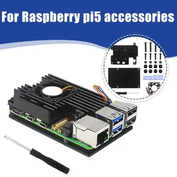 Raspberry Pi 5 Корпус Из Алюминиевого Сплава Металлический Корпус С Охлаждающим Вентилятором Радиаторы Активный Пассивный Корпус Радиатора Для Raspberry Pi 5