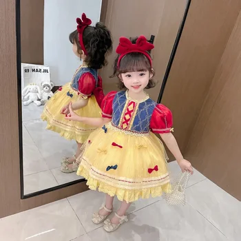 Одежда для маленьких девочек, милое платье на день рождения для малышей, праздничный костюм принцессы для косплея 2-10 лет